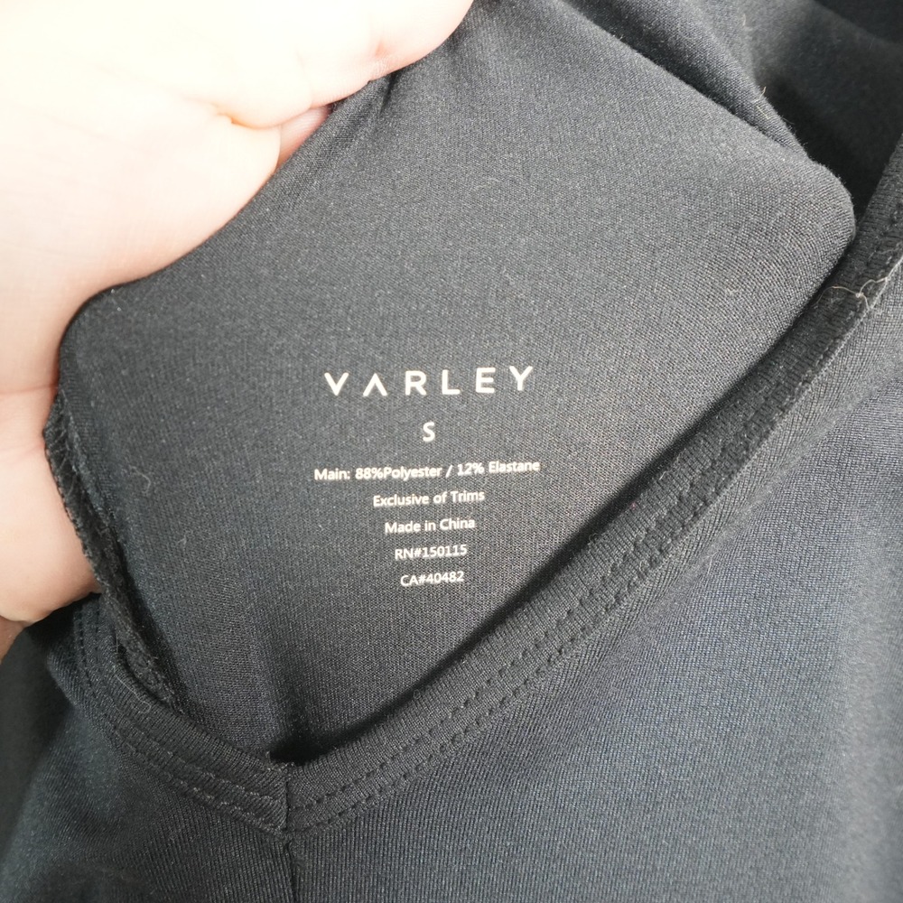 Varley Jumpsuit Womens Small Black V-Neck Sleeveless Wide Leg Loungewear Pocket - Picture 4 of 9